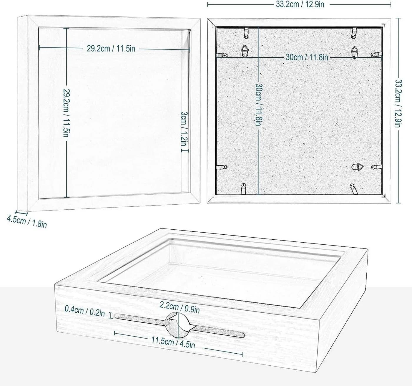 EUGAD 3D-Bilderrahmen Objektrahmen MDF-Holzrahmen Weiß/Schwarz - Bild 3