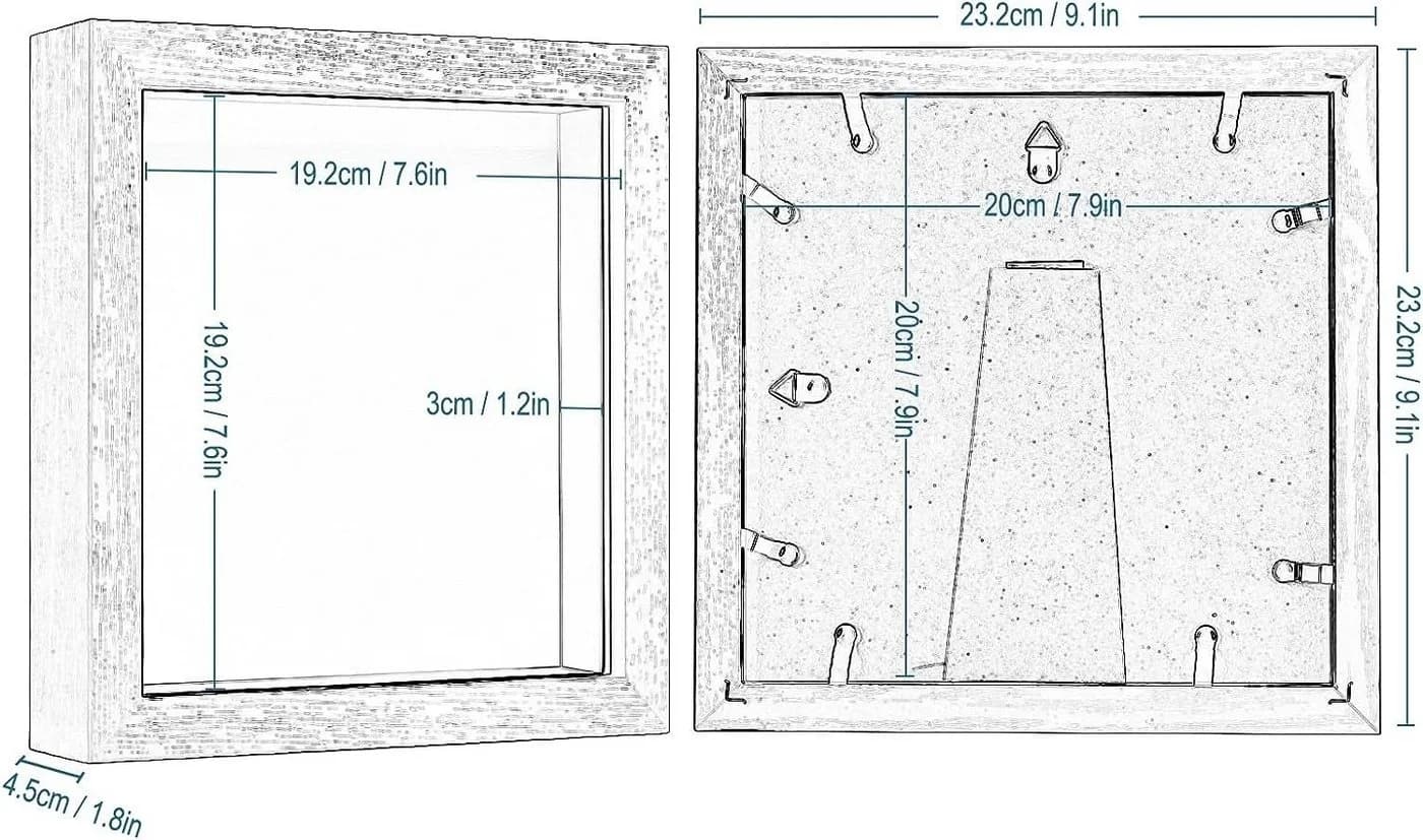 EUGAD 3D Bilderrahmen 2er Set Schwarz/Weiß MDF Kunststoff - Bild 3