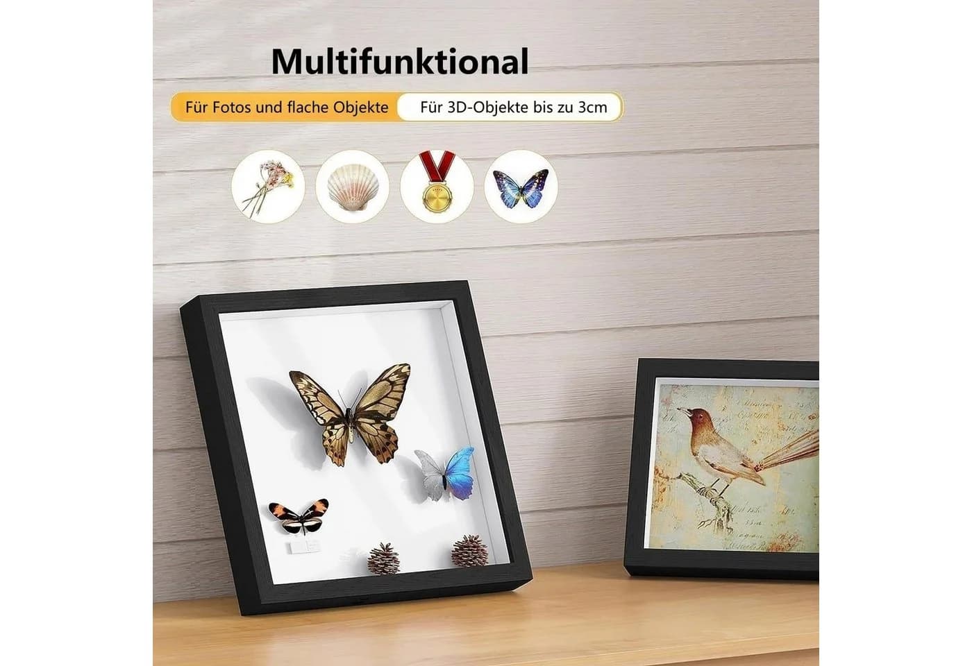 EUGAD 3D Bilderrahmen 2er Set Schwarz/Weiß MDF Kunststoff - Bild 4
