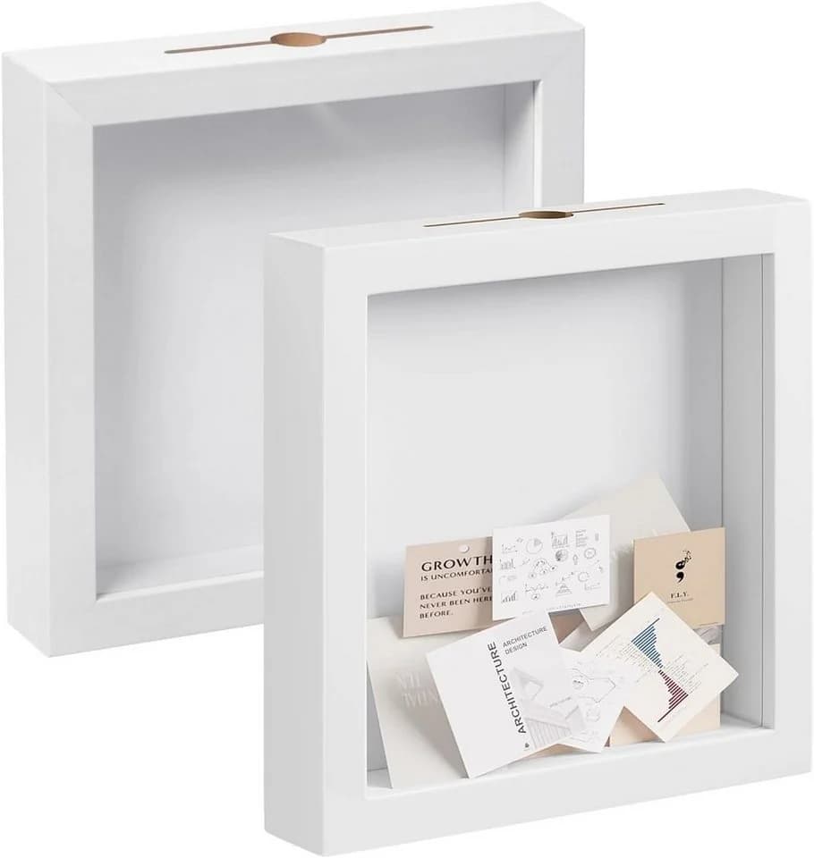 EUGAD 3D-Bilderrahmen Set 2 St. Weiß/Schwarz MDF-Holz - Bild 2