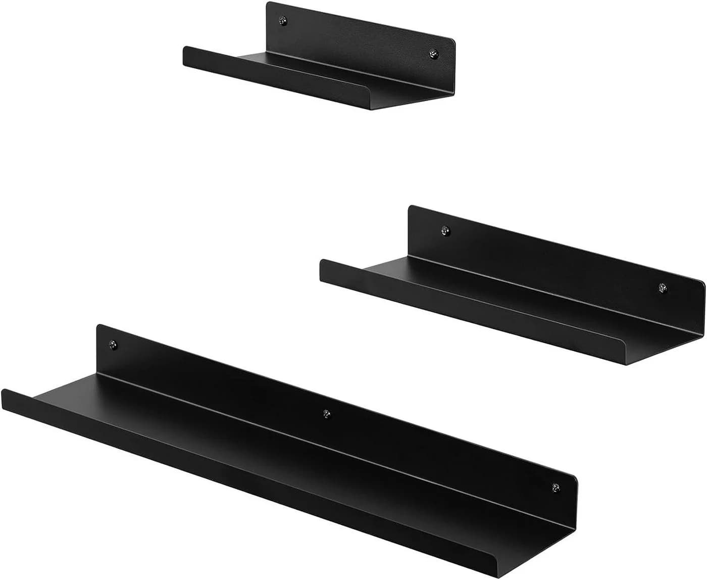 EUGAD Wandregal Set 3-tlg. Schwarz Metall Schwebend - Bild 2