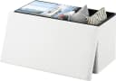 EUGAD Sitzhocker Faltbar mit Stauraum 80L Weiß Grau Beige Bild 2