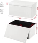 EUGAD Sitzhocker Faltbar mit Stauraum 80L Weiß Grau Beige Bild 3