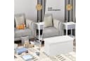 EUGAD Sitzhocker Faltbar mit Stauraum 80L Weiß Grau Beige Bild 4