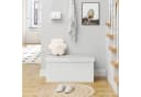 EUGAD Sitzhocker Faltbar mit Stauraum 80L Weiß Grau Beige Bild 5