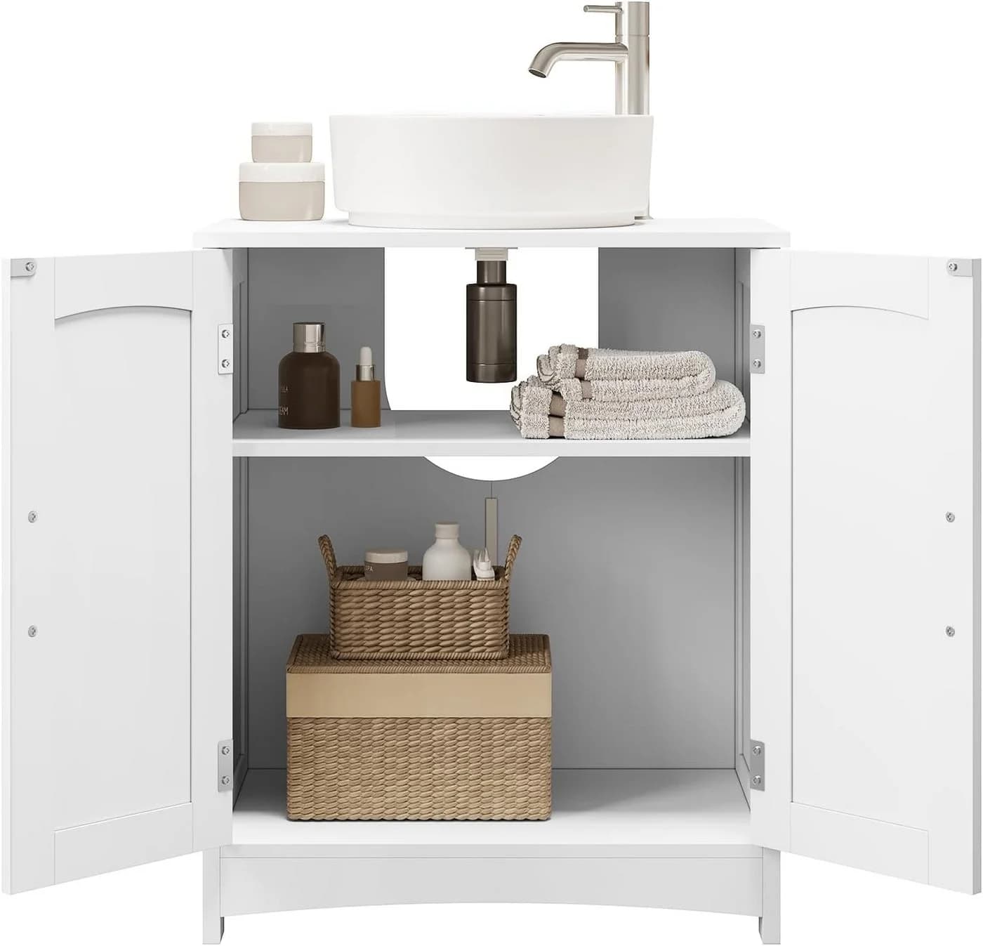 EUGAD Waschbeckenunterschrank 1-St Badschrank Weiß - Bild 5