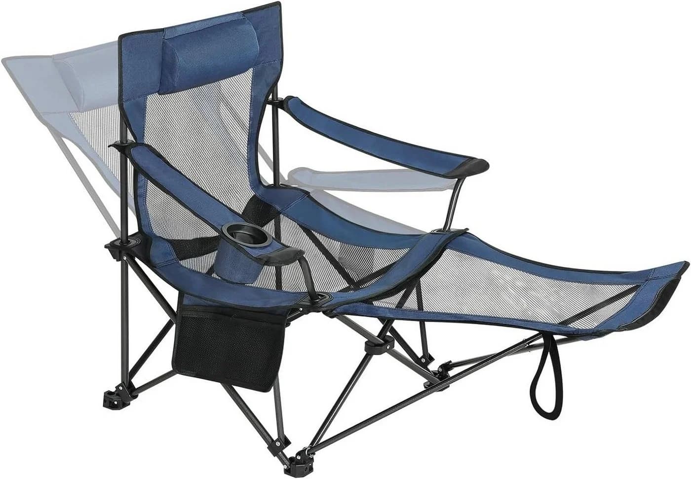 EUGAD Angelstuhl Klappstuhl Campingstuhl Grau Schwarz Blau - Bild 2