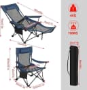 EUGAD Angelstuhl Klappstuhl Campingstuhl Grau Schwarz Blau Bild 3
