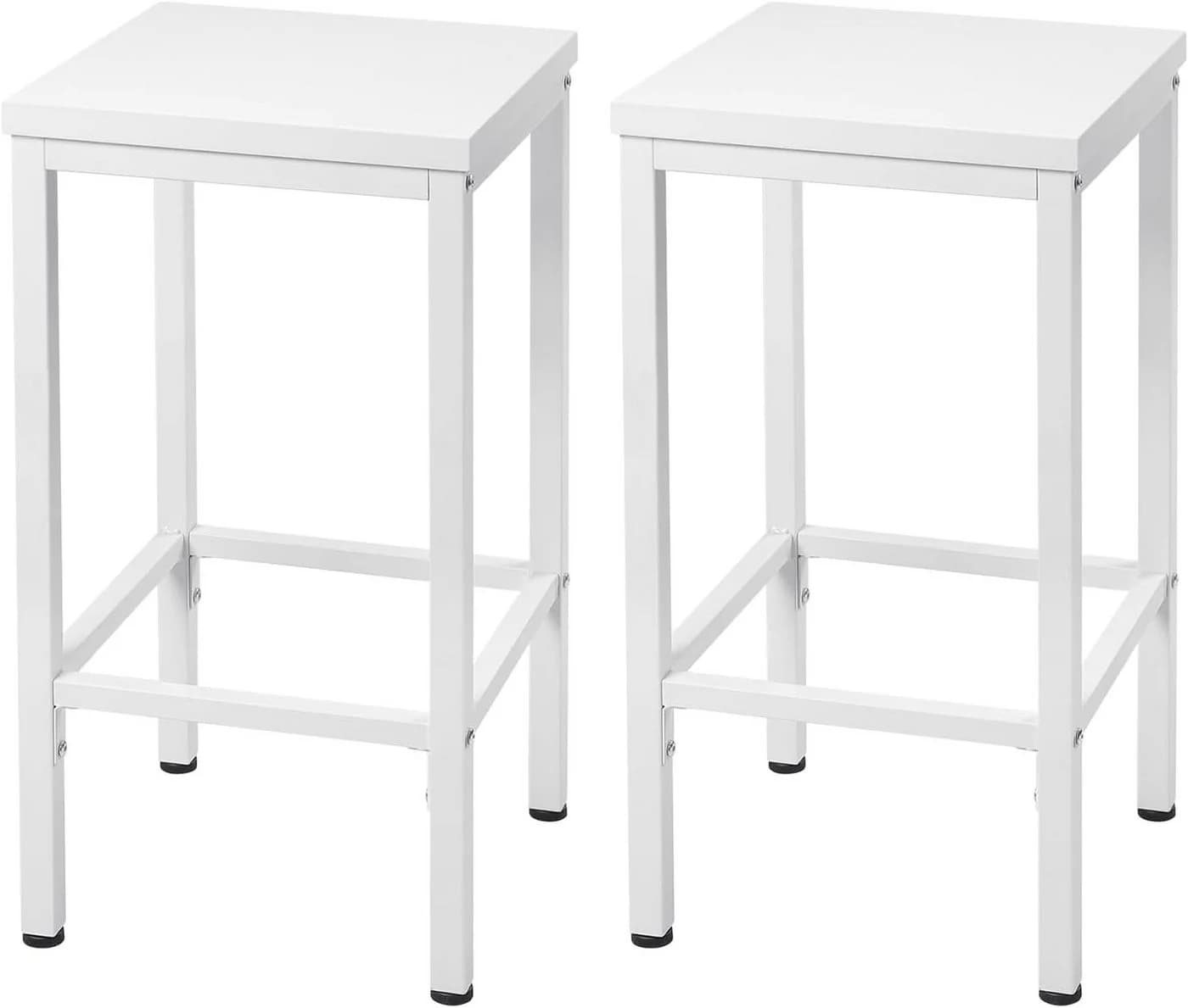 EUGAD Barhocker Set 2 St. Industriell Weiß/Schwarz Holzwerkstoff - Bild 2