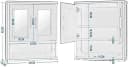 EUGAD Badmöbel-Set, 3-St, Badschrank mit 2 Spiegeln, Beistellschrank mit 4 Schubladen Bild 1
