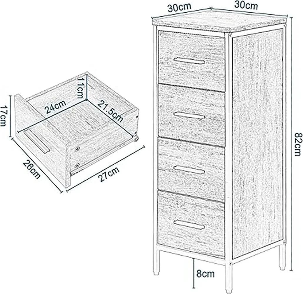 EUGAD Badmöbel-Set, 3-St, Badschrank mit 2 Spiegeln, Beistellschrank mit 4 Schubladen - Bild 4