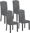 EUGAD Polsterstuhl 4er Set Grau Samt Massivholz Bild 2