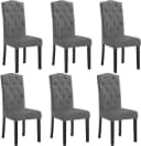 EUGAD 4-Fußstuhl 6er Set Grau Samt Massivholz Bild 2