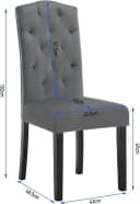 EUGAD 4-Fußstuhl 6er Set Grau Samt Massivholz Bild 3