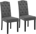 EUGAD Esszimmerstuhl 2er Set Grau Leinen Massivholz Bild 2