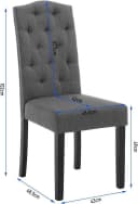 EUGAD Polsterstuhl 4er Set Grau Massivholz Bild 3