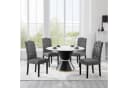 EUGAD Polsterstuhl 4er Set Grau Massivholz Bild 4