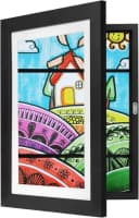 EUGAD 3D Bilderrahmen A4 Schwarz Weiß MDF Acryl Bild 2