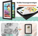 EUGAD 3D Bilderrahmen A4 Schwarz Weiß MDF Acryl Bild 5