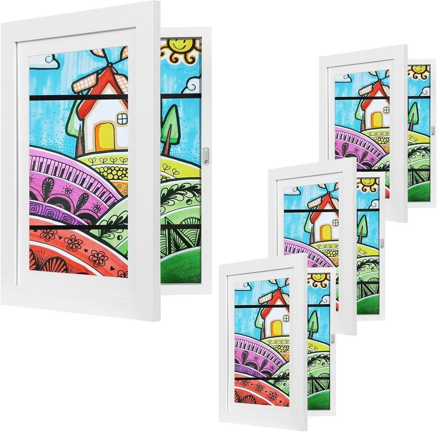 EUGAD 3D Bilderrahmen-Set 4x A4 Objektrahmen Weiß/Schwarz - Bild 2