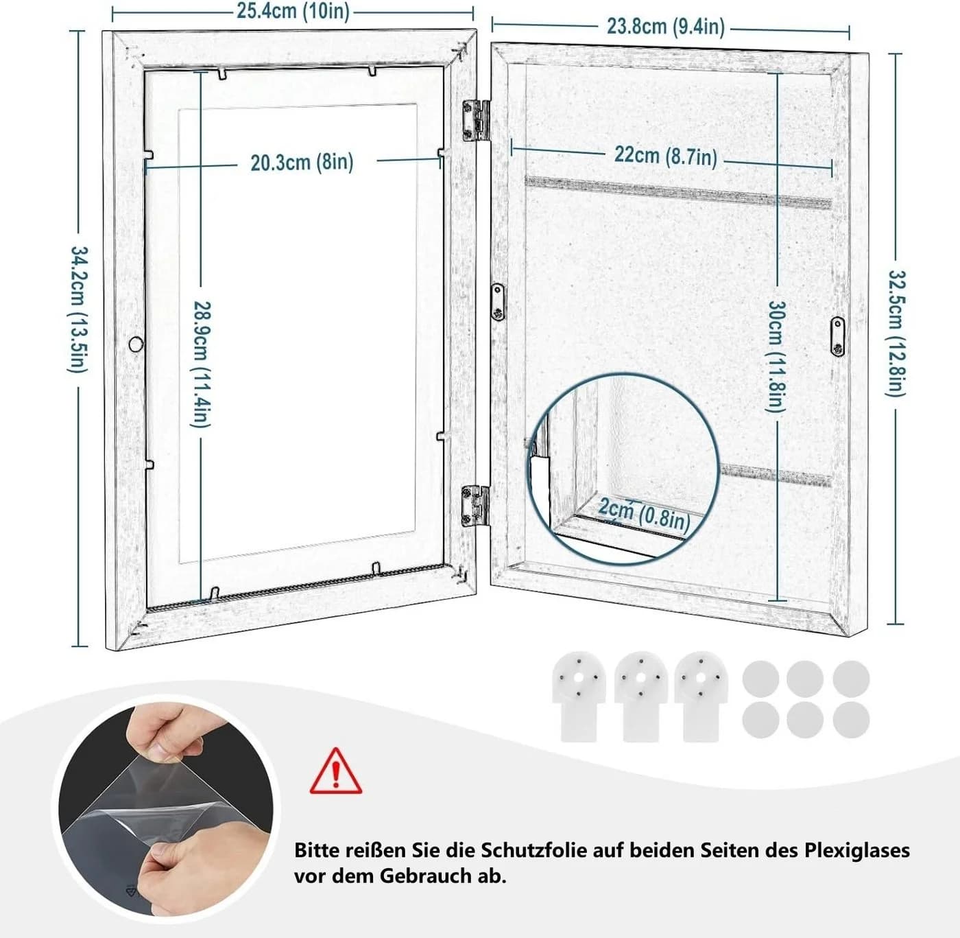 EUGAD 3D Bilderrahmen-Set 4x A4 Objektrahmen Weiß/Schwarz - Bild 3