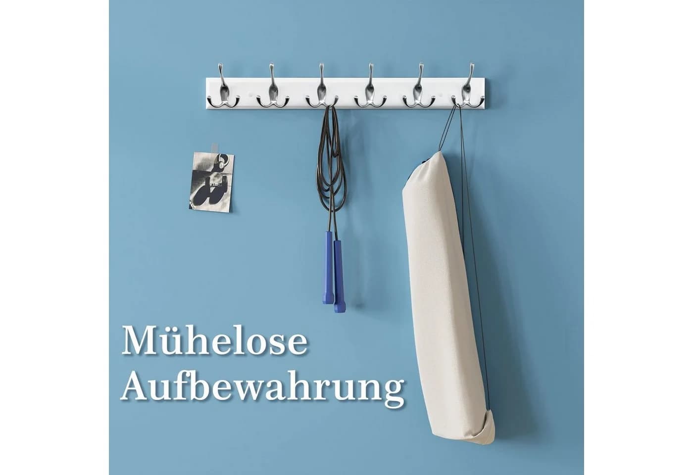 EUGAD Garderobenhaken Wand 6-fach Weiß Silber - Bild 4