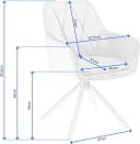 EUGAD 4-Fußstuhl Schwarz/Grau Drehbar mit Armlehnen Bild 3