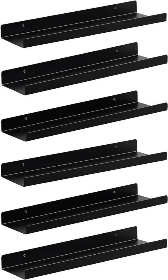 EUGAD Wandregal 6-tlg. Schweberegal Metall Schwarz - Bild 2