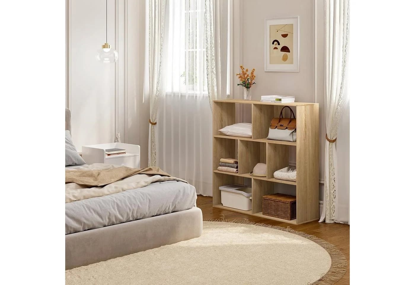 EUGAD Bücherregal 7 Fächer Weiß Modern Raumteiler - Bild 4