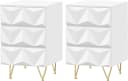 EUGAD Nachttisch 2er Set mit 3 Schubladen Weiß Gold Bild 2
