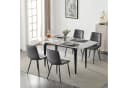 EUGAD Esszimmerstuhl 4er Set Samt Grau/Schwarz/Creme Metallbeine Bild 1