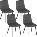 EUGAD Esszimmerstuhl 4er Set Samt Grau/Schwarz/Creme Metallbeine Bild 2