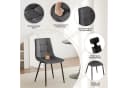 EUGAD Esszimmerstuhl 4er Set Samt Grau/Schwarz/Creme Metallbeine Bild 4