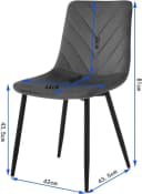EUGAD Esszimmerstuhl 4er Set Samt Metallbeinen Grau Schwarz Bild 3