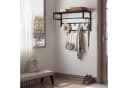 EUGAD Wandgarderobe mit Ablage und 10 Haken Schwarz-Braun Bild 1