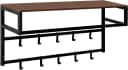 EUGAD Wandgarderobe mit Ablage und 10 Haken Schwarz-Braun Bild 2