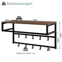 EUGAD Wandgarderobe mit Ablage und 10 Haken Schwarz-Braun Bild 3
