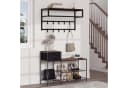 EUGAD Wandgarderobe mit Ablage und 10 Haken Schwarz-Braun Bild 4