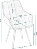 EUGAD Esszimmerstuhl 6er Set Grau Modern Drehbar Bild 3