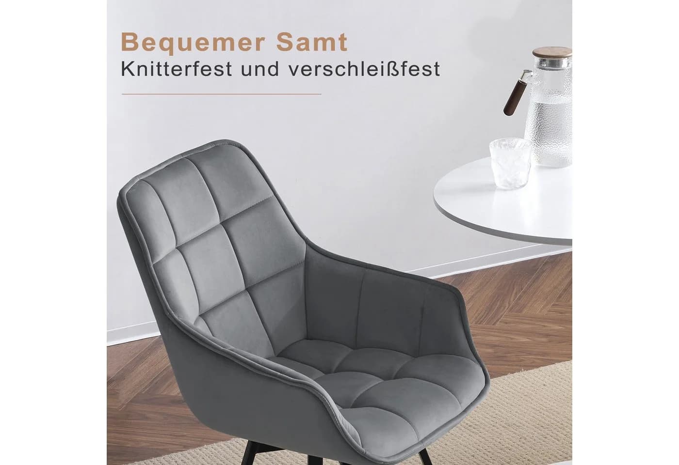EUGAD Esszimmerstuhl 6er Set Grau Modern Drehbar - Bild 5