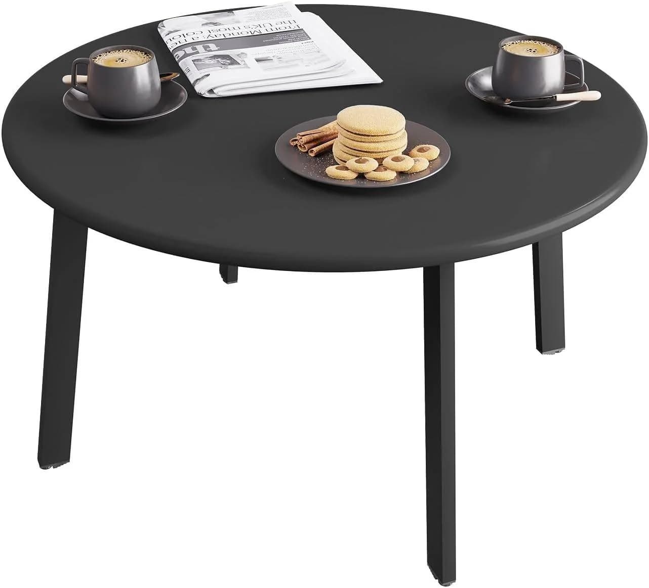 EUGAD Beistelltisch rund Schwarz Industrial Design - Bild 2