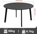 EUGAD Beistelltisch rund Schwarz Industrial Design Bild 3