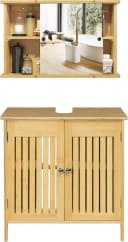 EUGAD Badmöbel-Set 2-St. Badezimmerschrank mit Spiegelschrank Bambus Bild 2