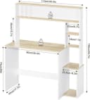 EUGAD Schreibtisch mit 5-stufigem Bücherregal Weiß Eiche Bild 3