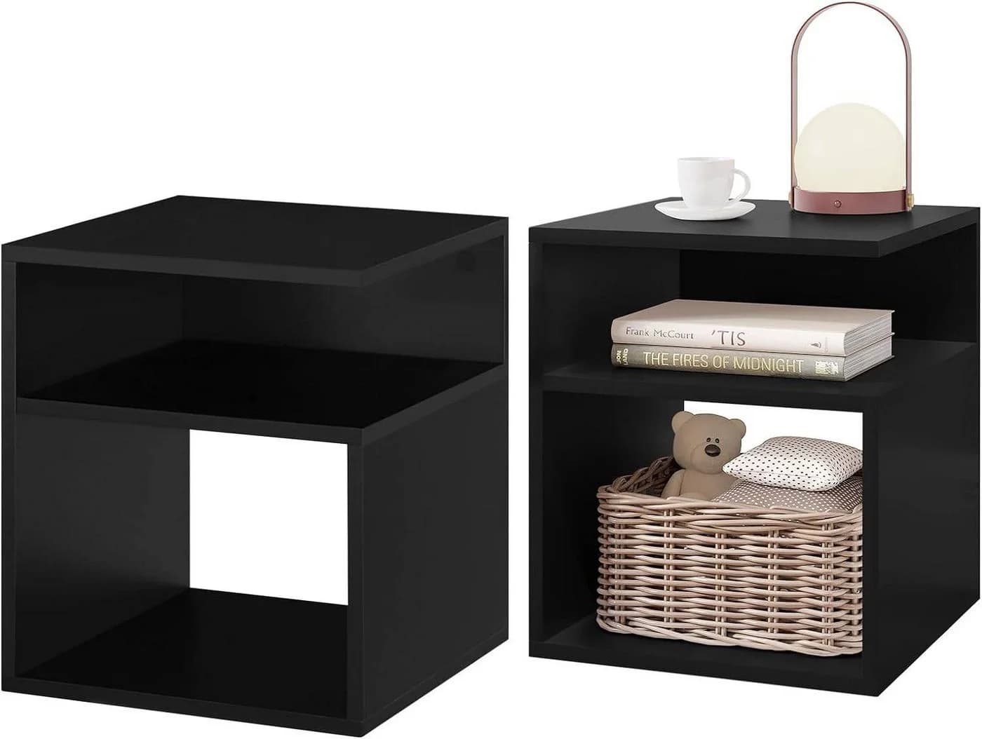 EUGAD Nachttisch 2-St. Set Beistelltisch Weiß/Schwarz - Bild 2