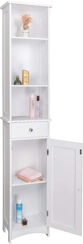 EUGAD Hochschrank Weiß mit Schublade und Tür - Bild 2