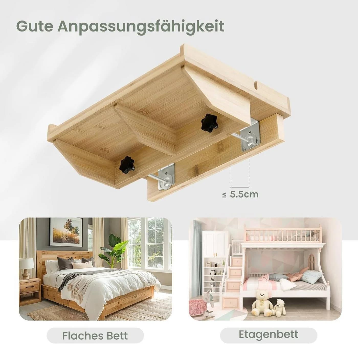 EUGAD Nachttisch Bambus Bettablage - Bild 5