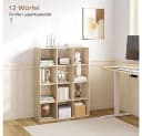 EUGAD Bücherregal 4 Ebenen 12 Fächer Weiß/Helleiche Bild 4