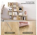 EUGAD Bücherregal 4 Ebenen 11 Fächer Weiß/Helle Eiche Bild 5