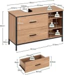 EUGAD Waschbeckenunterschrank 90cm Schwarz/Helle Eiche mit 2 Schubladen Bild 3